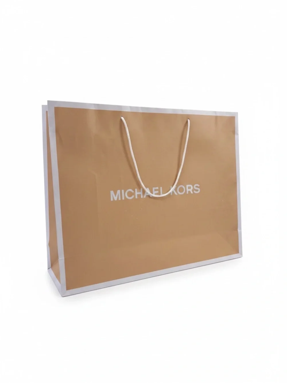 Michael Kors Tan and White Shopper Bag